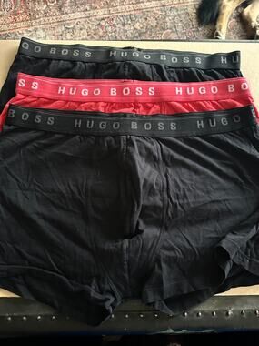 NWOT 3x Hugo Boss Brazilian trunks black red XXL